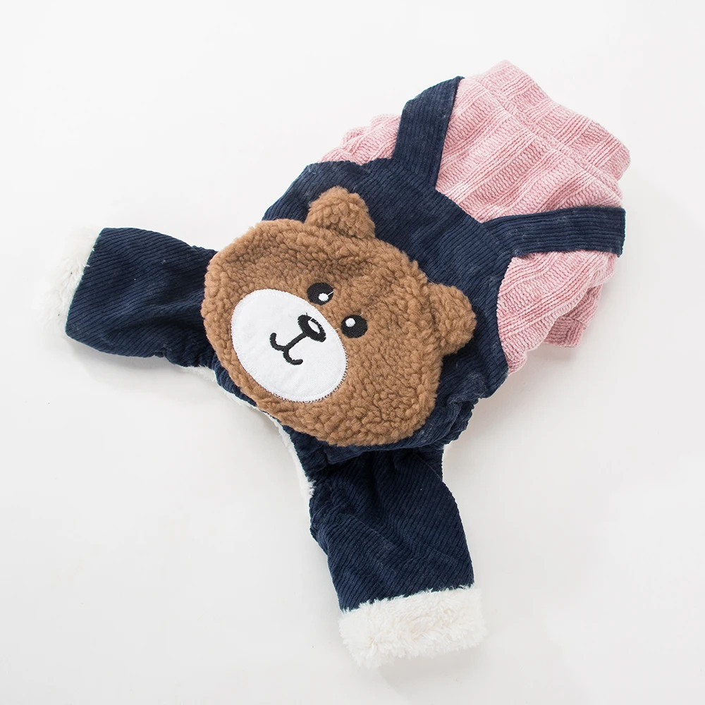 

Hipidog Thicken Pet Parkas Dog Autumn Winter Cloth Warm Corduroy Jumpsuit For Yorkshire Chihuahua Puppy Small Dogs Cat Clothes