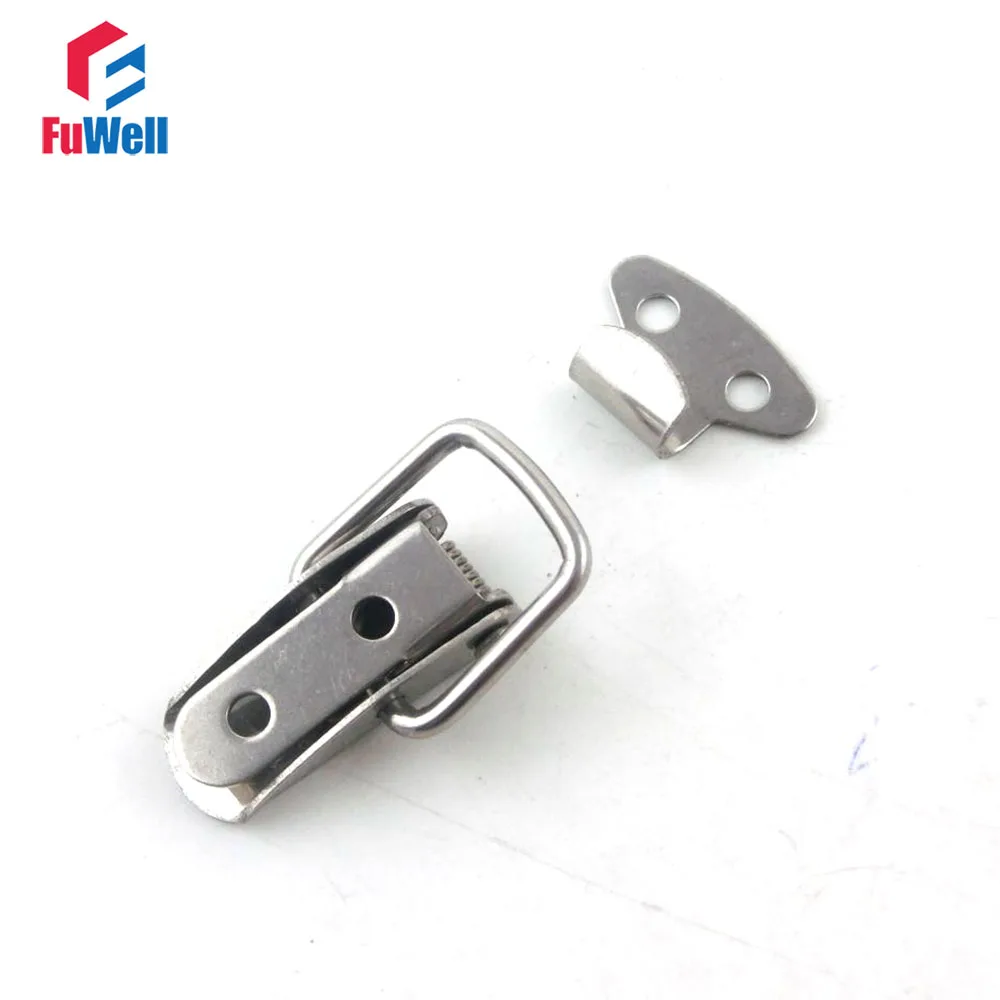 4pcs Toggle Latch R107 Stainless Steel Cabinet Toolbox Toggle Latch Hasps Spring Loaded Hardware Box Buckle