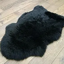 Черный из натуральной овчины Ковры Чехлы для диванов стул площадку 60x90 см из натуральной овечьей кожи Ковры Зеландии и австралийской шерсти области Ковры S напольная Коврики