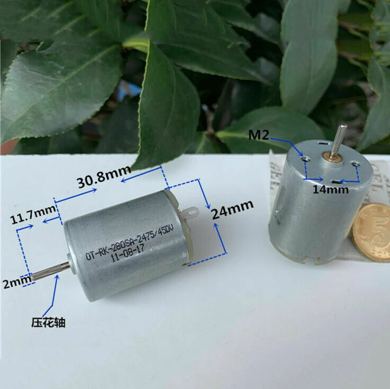 RK-280SA DC 3 в 6 в 12 В 27000 об/мин высокая скорость Сильный магнитный Микро Мини карбоновый щеточный мотор 2 мм рельефный вал DIY RC игрушечный автомобиль Лодка