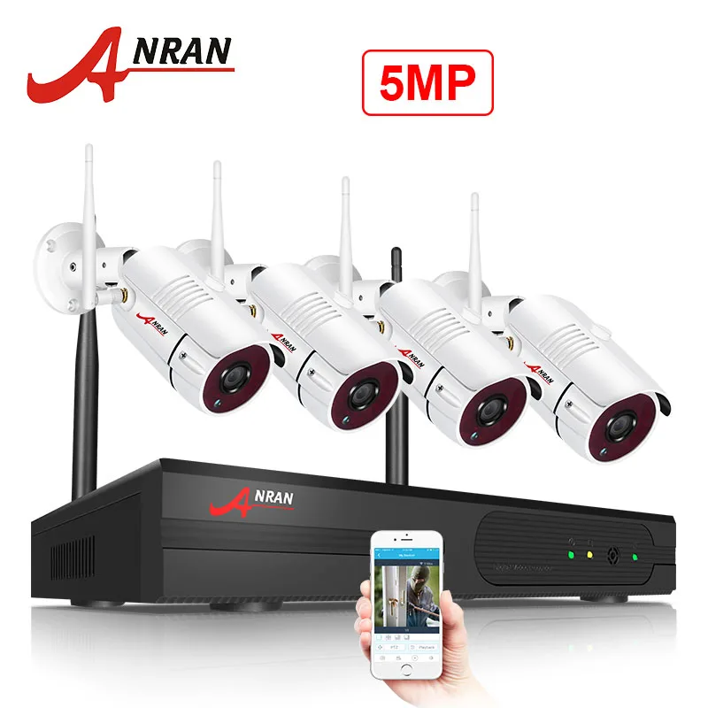 ANRAN Full HD NVR 5MP H.265 IP камера безопасности Открытый 36 ИК Беспроводная CCTV камера системы водонепроницаемый комплект наблюдения 3 ТБ HDD - Цвет: Белый