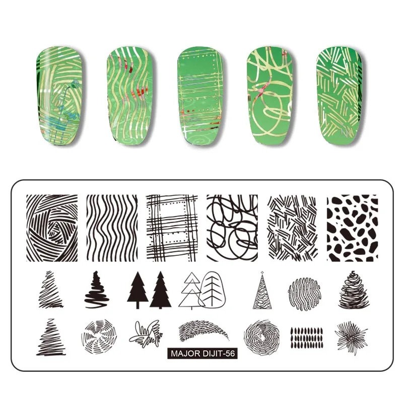 Major Dijit Граффити стиль ногтей шаблоны для стемпинга прямоугольник маникюрный дизайн пластина с изображениями для нейл-арта трафарет