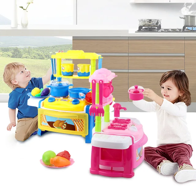 Kids Light Music Tableware Kitchen Sets Pretend Play Toy Electronic Kids Light Music Tableware Kitchen Sets Pretend Play Toy Electronic Dinning Cooking Simulation House Christmas