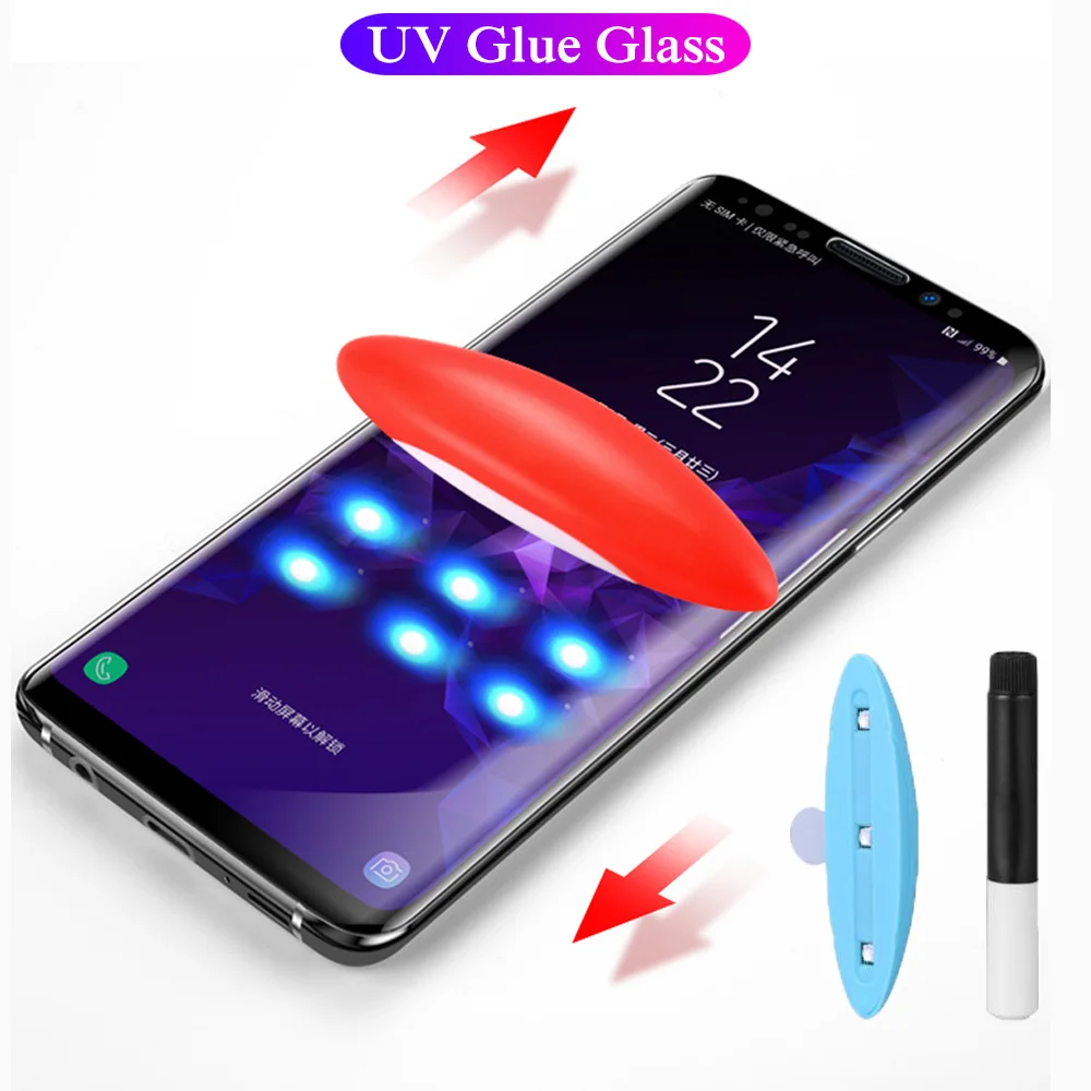 

9D UV Nano Liquid Curved Full Glue Tempered Glass for Samsung Galaxy S7 Edge S8 S9 Plus Note 8 9 Full Cover Screen Protector
