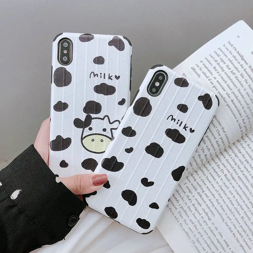 

Honor 8X Case Soft TPU Silicone Phone Case for Huawei Mate 20 P20 Pro P30 lite Nova 3 3i 4 4E Cute Cow Print Black White Cover