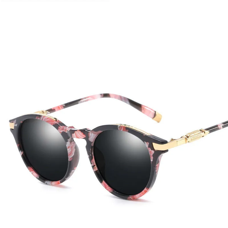 Cat Eye Round Sunglasses Women Brand Designer Female Sun Coating