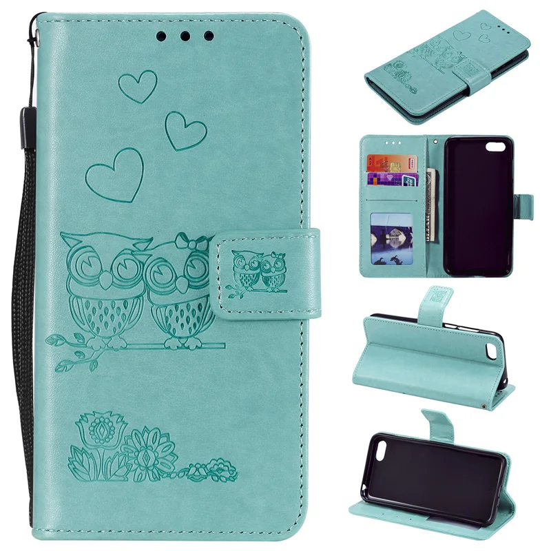 

2019 New Owl Flip Wallet Cell Phone Case For Huawei Y5 2018 Coque Soft TPU Cover For Funda Huawei Honor 7A Case 7S Leather Bag