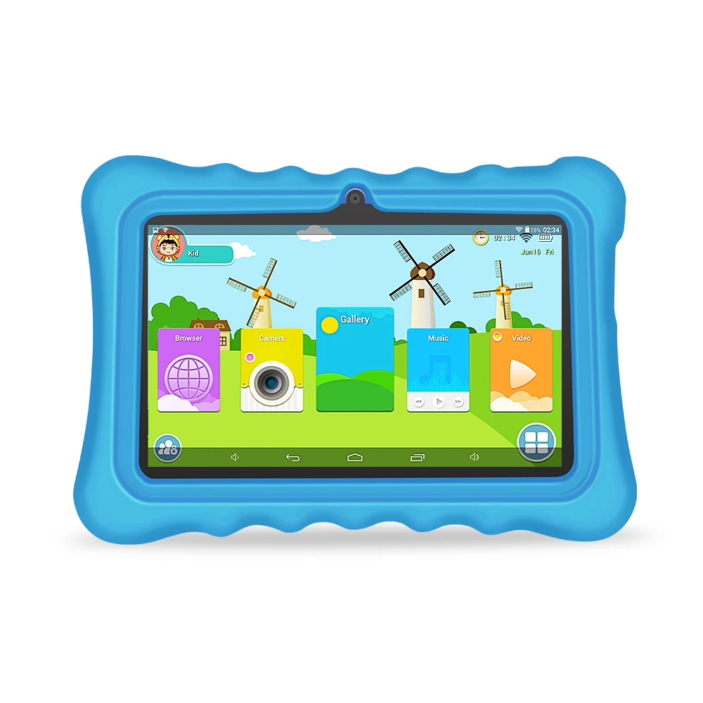 

Yuntab Q88H 7inch touch screen Kids Tablet , Kids Software Pre-Installed Educational Game Apps with Chic stand Case(blue)