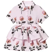 Рост 90 до 130 см, новинка года, весенне-летнее платье с цветочным рисунком для девочек 1 предмет, детские платья принцессы, летнее платье для девочек
