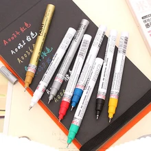 Rotuladores цветные 1 шт. металлический маркер 8 цветов на выбор 0,7 мм очень тонкий кончик краски нетоксичные перманентные ручки Diy искусство