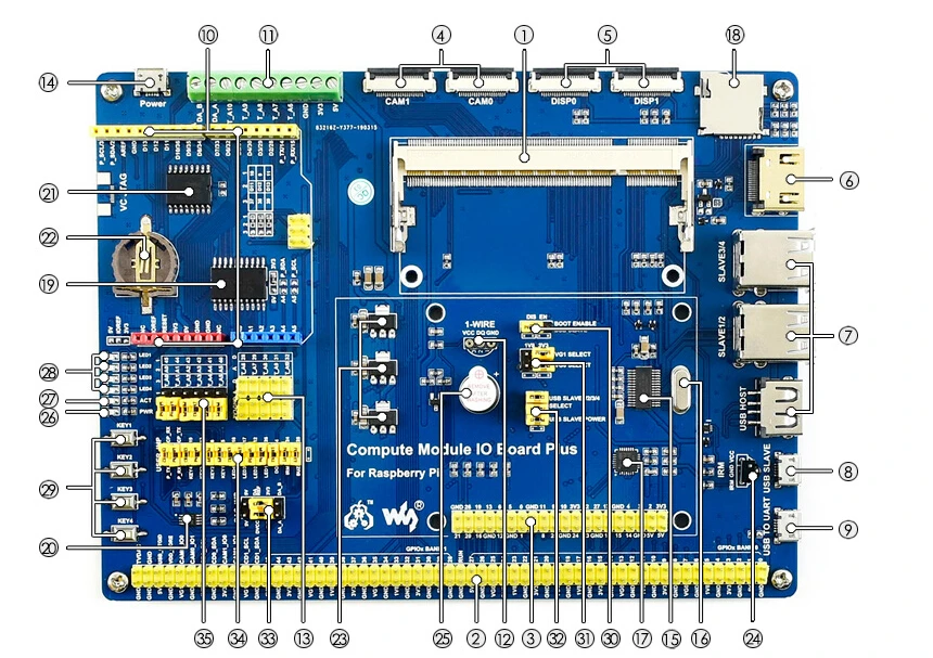 Raspberry Pi Compute Module 3 +/16 GB комплект для разработки типа A, см3 + IO доска, DS18B20, ИК-пульт дистанционного управления