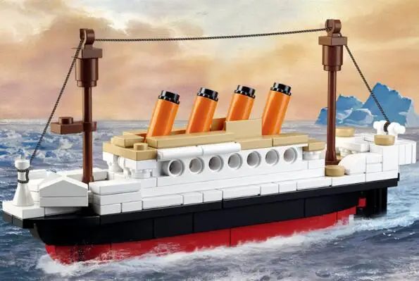 

new toy Titanic Ship Model Building Blocks Sets Figures Bricks Toys for Children