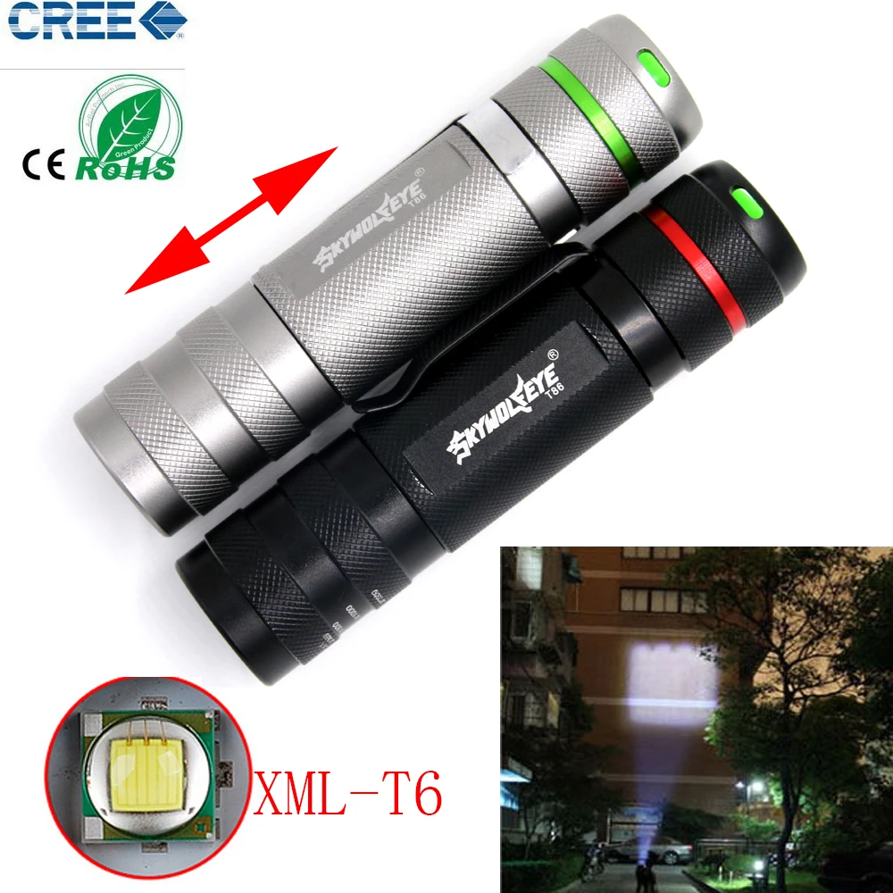 

LED Flashlight 10W XML-T6 2400lm Waterproof LED light 3 Modes Zoomable LED Torch AAA or 18650 battery Flashlight Torch Lamp