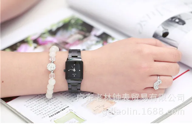 Brand Couple Watches Man Women Full Stainless Steel Square Face Dial Quartz Casual Analog Wrist Watch Men Luxury Sports Watches