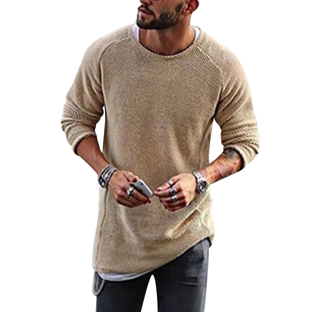 Fashion Brand Sweater Men Knitted Winter Round Neck Casual