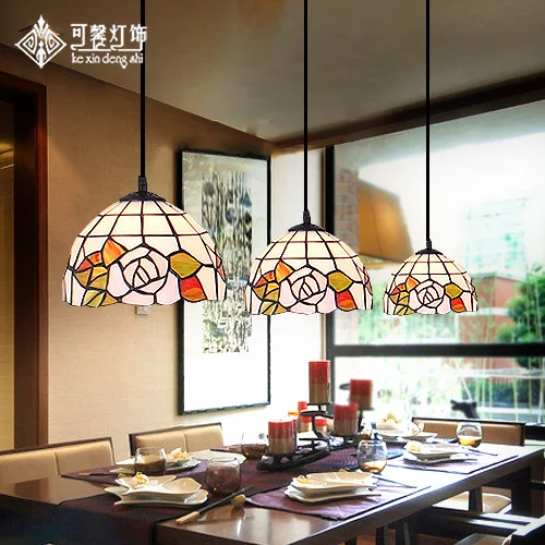 

American Pastoral rose three restaurant Tiffany pendant lamp