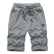 Летние пляжные трикотажные шорты M~ 5XL спортивные хлопковые Брендовые прямые мужские шорты с эластичной резинкой на талии мужские повседневные шорты Карго