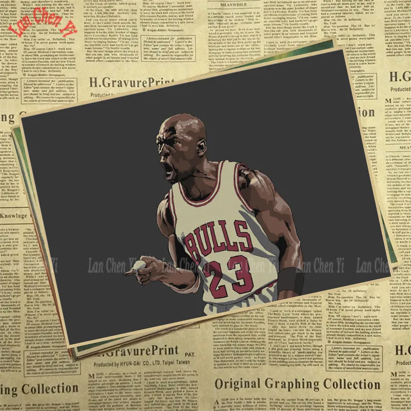 Винтаж НБА Баскетбол звезда Классический Майкл плакат Джордан высокое качество обои декорации в интерьере