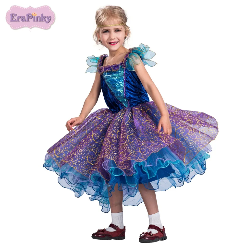 

Erapinky girls dresses for christmas party wear ball gown Purple Princess dresses for girls peacock costume dresses 2018