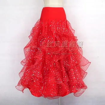 

New style Ballroom dance costumes sexy spandex Highlights ballroom dance skirt for women ballroom dance skirts S-4XL