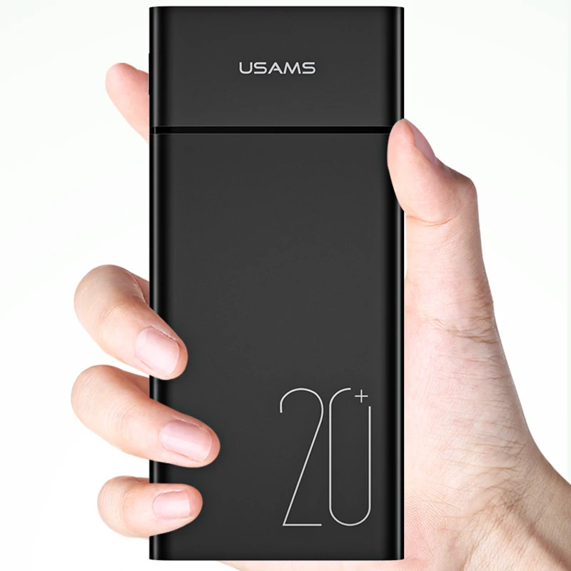 USAMS العالمي المزدوج USB كبيرة سعة خزان الطاقة 20000 mAh بنك الطاقة شاحن هاتف محمول تجدد Powerbank الهاتف المحمول شاحن