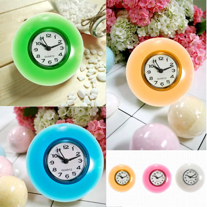 

Suction Wall Clock Watch Shower Waterproof Mirror Timer Sucker Bathroom Decor