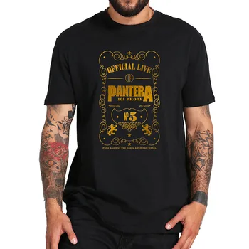 

EU Size 100% Cotton T Shirt Pantera 101 Proof T Shirt Heavy Metal Band TShirts Fashion Casual Breathable Fitness Crew Neck Tops