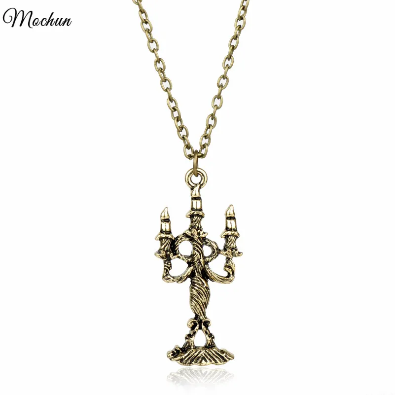 MQCHUN 2017 New Beauty and the Beast Lumiere Candle Charm Necklace