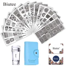 Buitee 네일 아트 플레이트 및 스탬프 템플릿 순수 클리어 젤리 실리콘 네일 스탬프 플레이트 도구 네일 장식 템플릿 9 스타일(China)