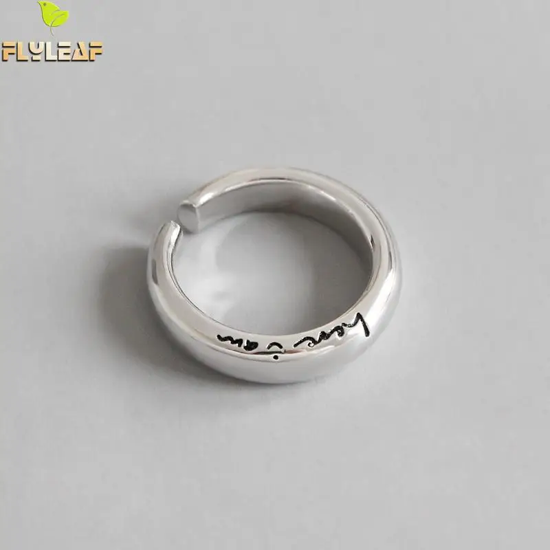 

Flyleaf INS Minimalism Smooth Letter Rings For Women 100% 925 Sterling Silver Lady Fashion Jewelry