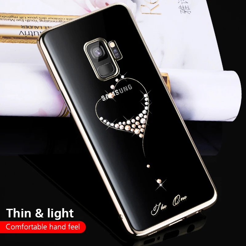 KINGXBAR Капа для samsung Galaxy S9 плюс Роскошные прозрачные кристаллы от Swarovski чехол