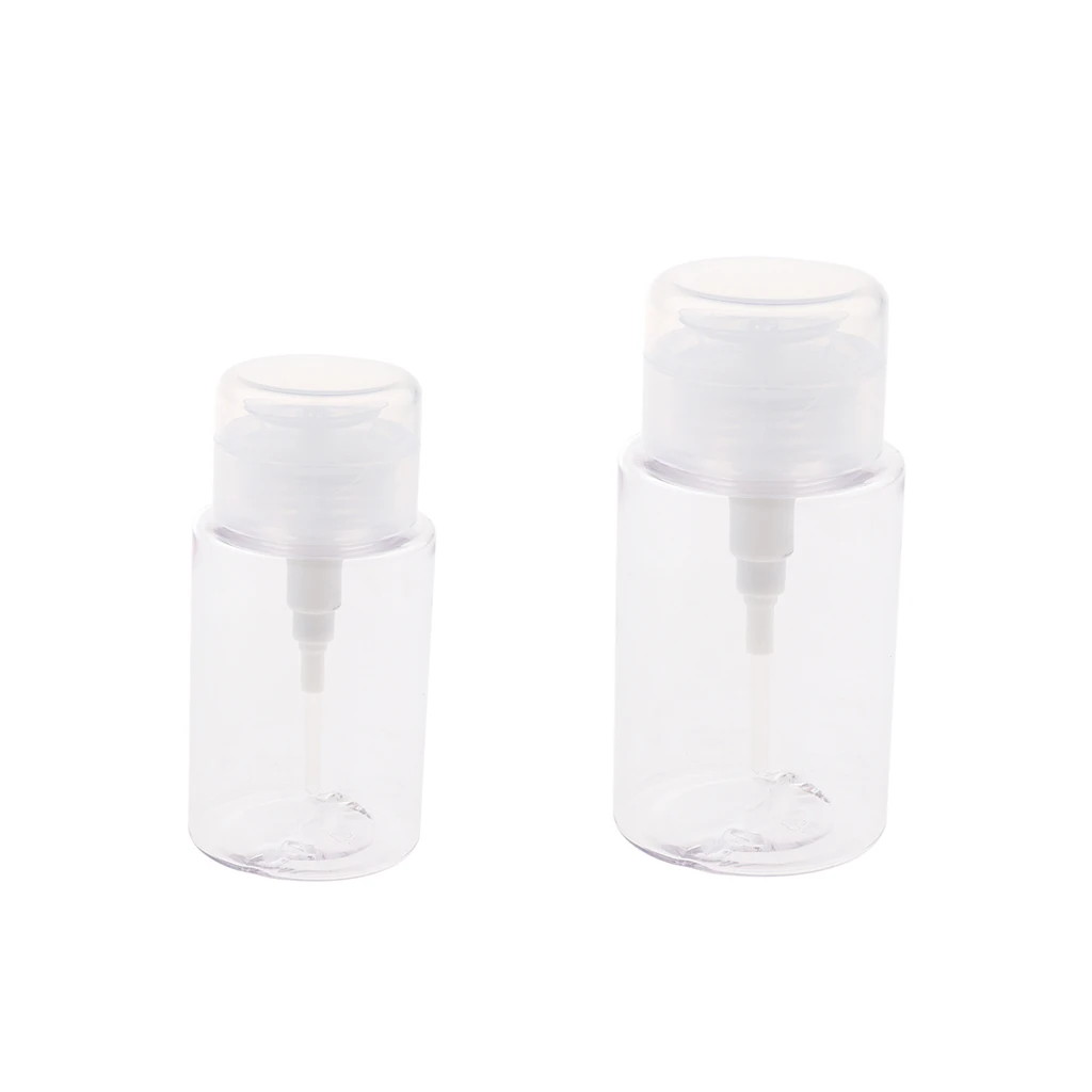 Pack of 2 Cosmetic Pump Dispenser Vial Container Jar Clear Bottle For Cleansing Oil Water Toner, 100ml 150ml