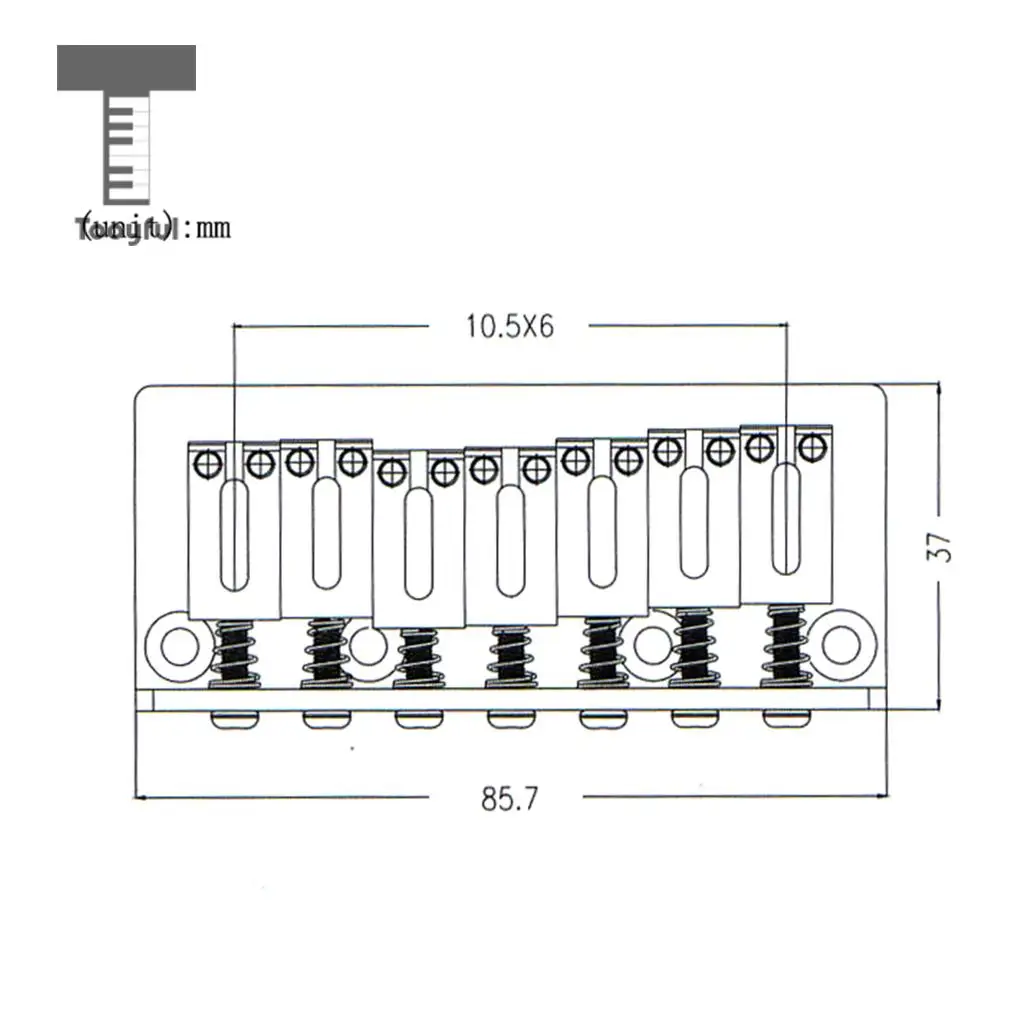 Tooyful 7 String Fixed Type Bridge with Wrench Screws for Electric Guitar Replacement