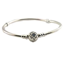 Аутентичные ювелирные изделия из стерлингового серебра 925 пробы звездное небо застежка браслеты с прозрачным кубическим цирконием