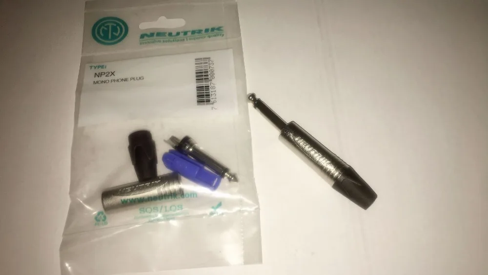 

1PCS/LOT NP2X Neutrik 24K plated rhodium 2 Pole 6.35 mm 6.5mm Stereo Jack Plug for DIY Cable