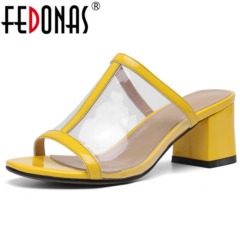 

FEDONAS Fahion Woman Cow Lather And Pu Leather Combination High Heels Summer Prom Party Working Shoes Woman Sexy Elegant Sandals