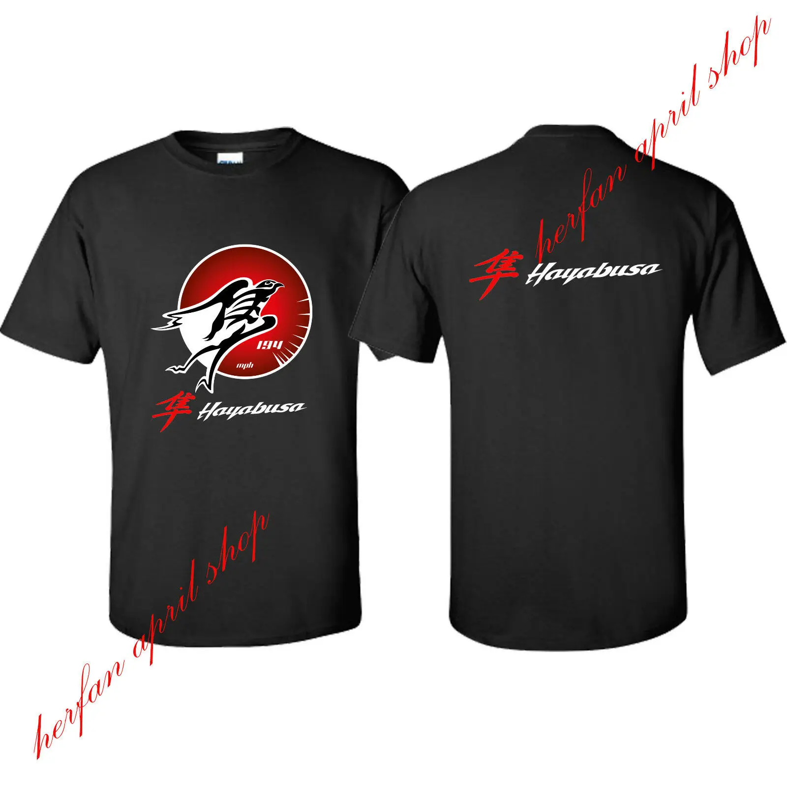 

2019 Funny Suz Hayabusa Logo 100% Cotton Tee Shirt Double Side Unisex Tee