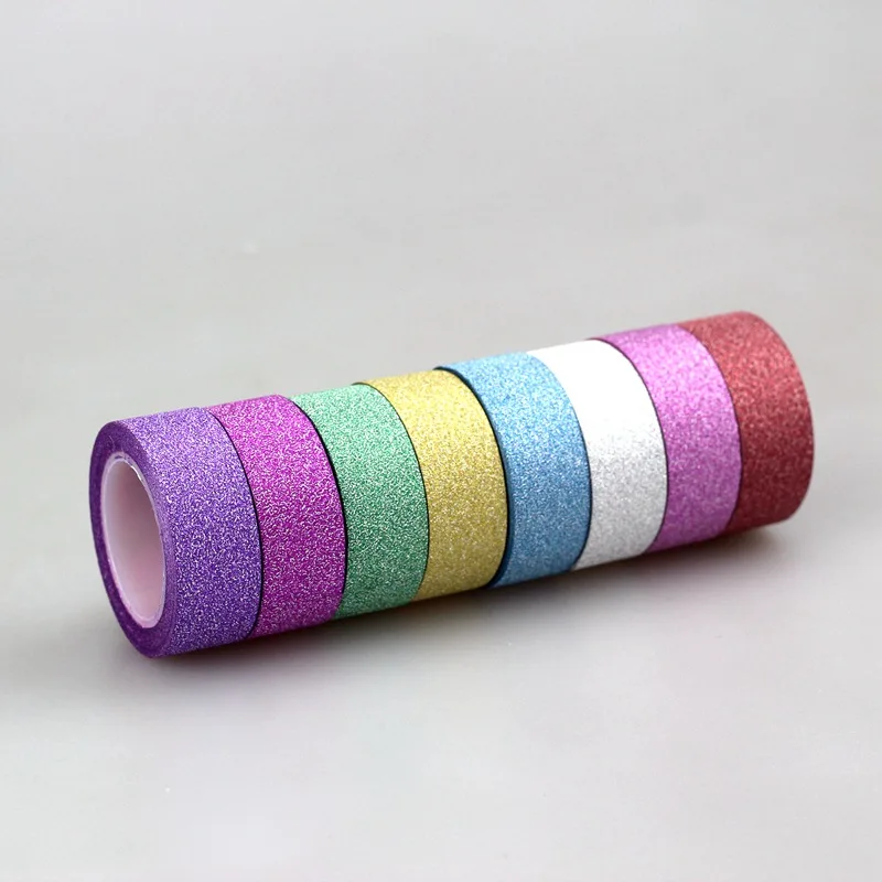 2Rolls/lot 15mm Glitter Tape mix different designs by random Print