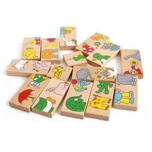 15PCS Montessori Wood Animal Dominoes Solitaire Domino Wooden Kids Toys Educational Blocks Early Learning Toys Gift W124 15PCS Montessori Wood Animal Dominoes Solitaire Domino Wooden Kids Toys Educational Blocks Early Learning Toys Gift W124