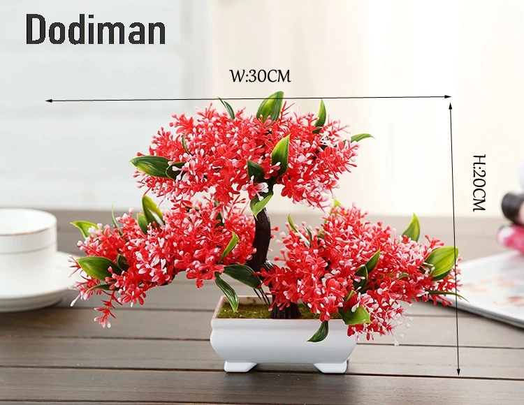 1 مجموعة الإكسسوارات المنزلية الاصطناعي النباتات أشجار البلاستيك زهرة مجموعة الأواني الزهور الأواني خزائن خزائن الكتب زينة