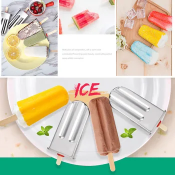 

Stainless Steel DIY Ice Lolly Stick Maker Mold Ice Cream Moulds Reusable Tool can CSV