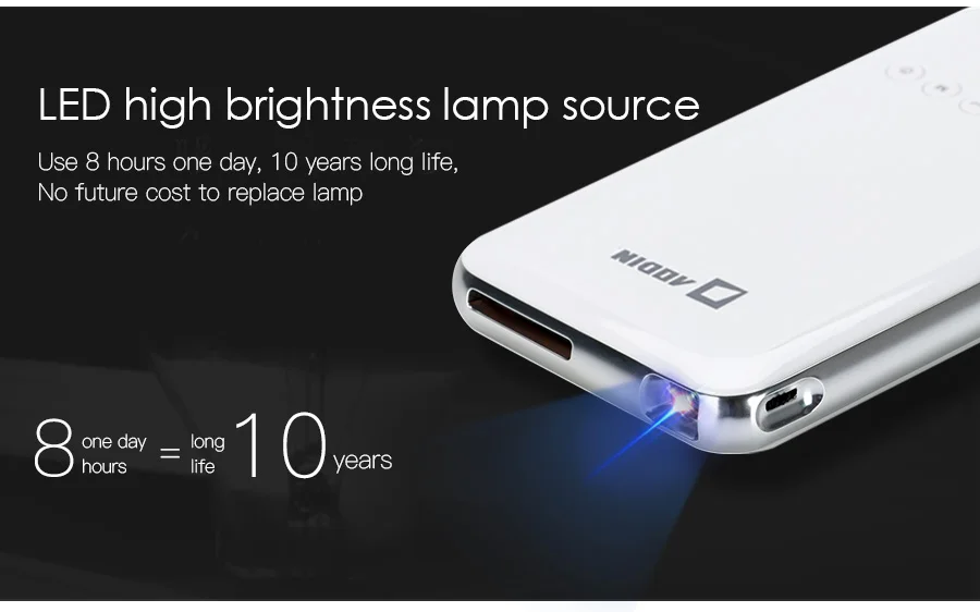 AODIAN AODIN 1+32G 1080P HD Mini Projector DLP Smart Pico Portable Projector Android for Smartphone LED Pocket Projector Video Wifi Home Theater cinema HDMI-18