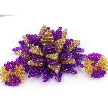 Прекрасный Фиолетовый/золотой цветок брошь и серьги-гвоздики набор Свадебные невесты модные ювелирные аксессуары набор WA605