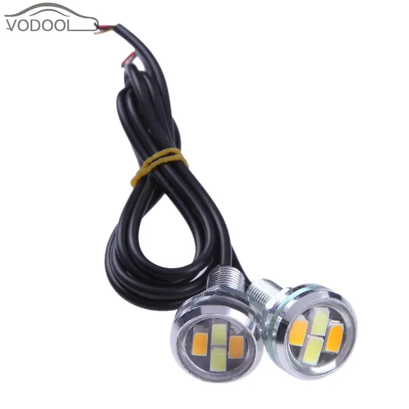 2 шт. белый янтарь 5630 4SMD 55 Вт Автомобильный светодиодный DRL Орлиный взгляд