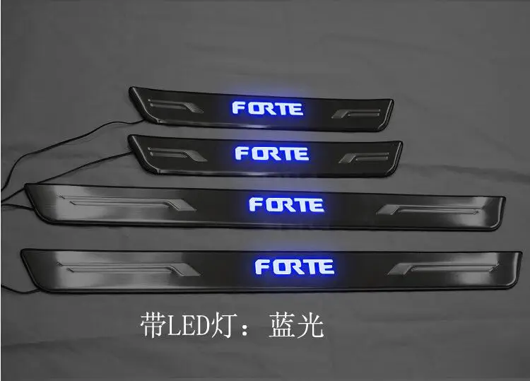 Для KIA Cerato/Forte 2009 2010 2011 2012 2013 с синим светодиодный светильник из высококачественной нержавеющей стали Накладка/дверной порог - Цвет: 2009 to 2016  Forte