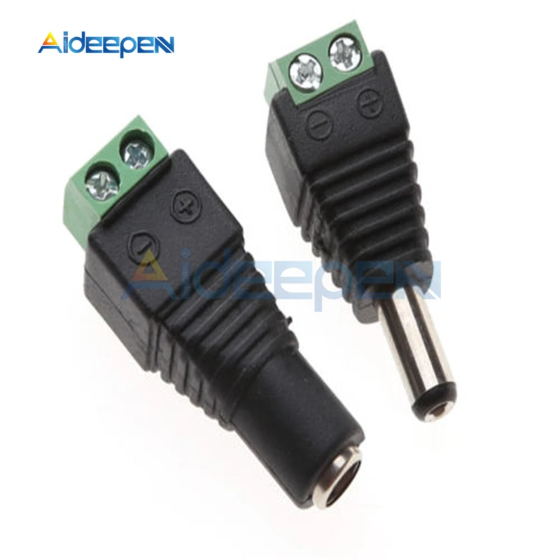 5 Pairs/lot 2.1x5.5 mm BNC DC Male+Female Plug Connector Power Supply Jack Adapter For CCTV Camera LED Strip Lamp Lighting Light