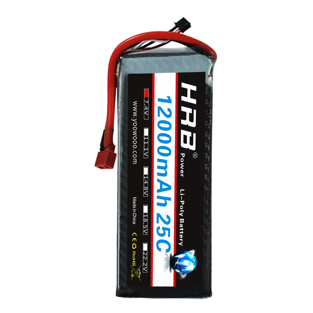 Аккумулятор hrb lipo 12000mAh 7,4 V 11,1 V T Dean 14,8 V 18,5 V 22,2 V 2S 3S 4S 5S 6S 25C RC вертолет самолет БПЛА SJI S1000 S800 запчасти