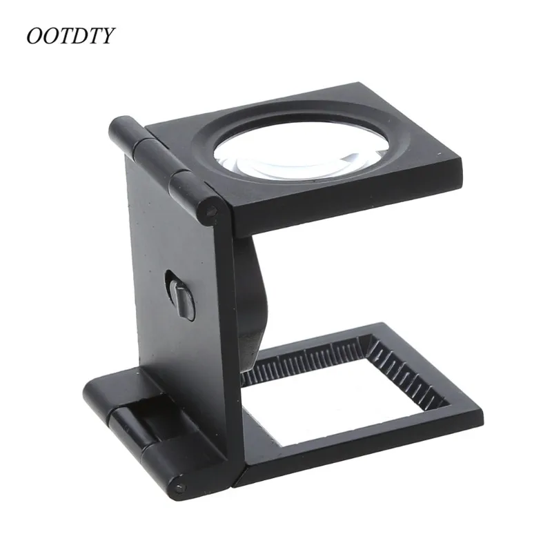 

OOTDTY 10 Times Magnifier Magnifying Glass Power Foldable LED Light Lens Desk Top Loupe