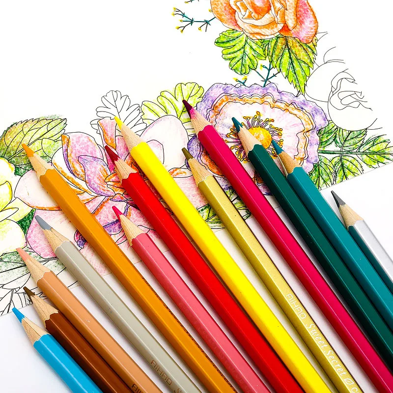 

Student Cute Kawaii 48/72 Wooden Colour Pencil Set DIY Professional Colored Pencils with sharpener For kids Painting 950