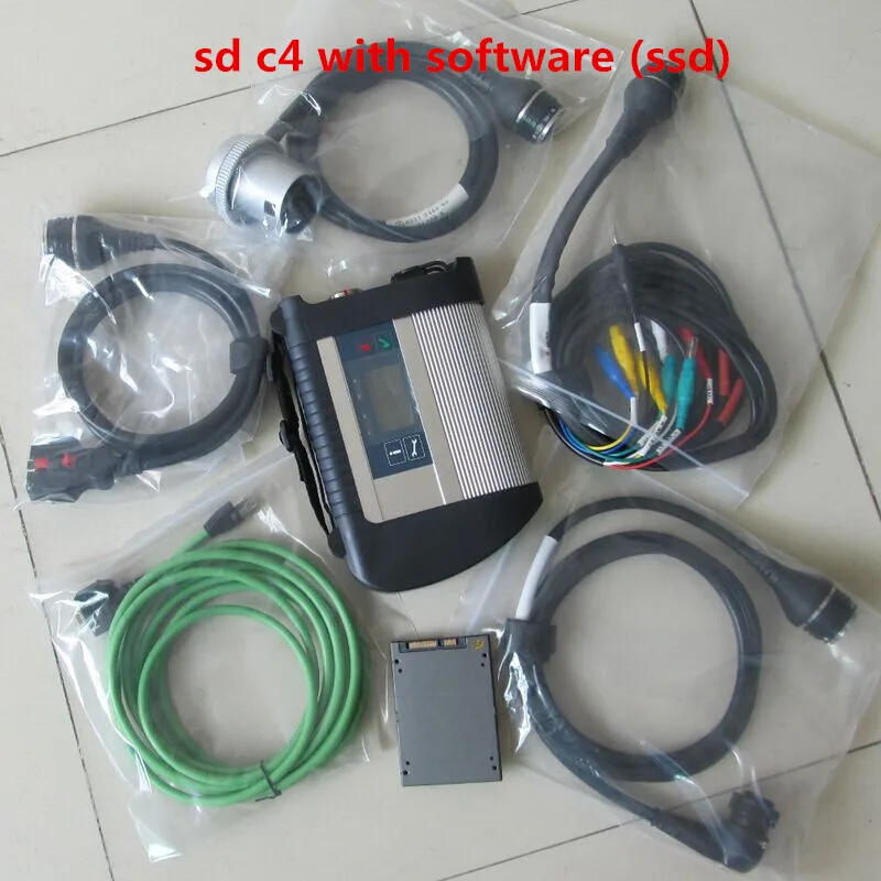 MB Star C4 с ноутбуком MB Sd подключения компактный 4 диагностический инструмент с программным обеспечением hdd ssd v2019.12 для dell d630 ноутбук готов к работе - Color: SD C4 With SSD